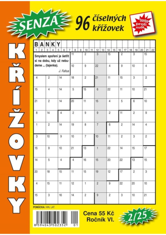 Senza číselné křížovky 2/2025 TELPRES, s.r.o.