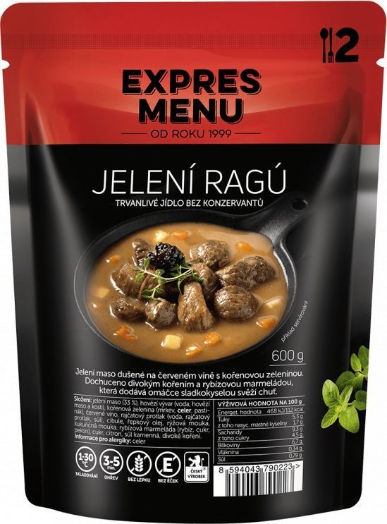 Jelení ragú EXPRES MENU (2 porce)