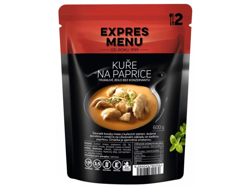 Kuře na paprice EXPRES MENU (2 porce)