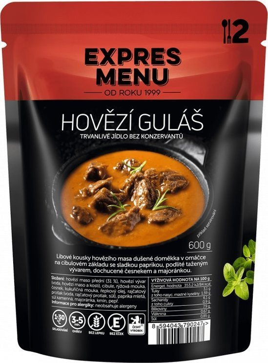 Hovězí guláš EXPRES MENU (2 porce)