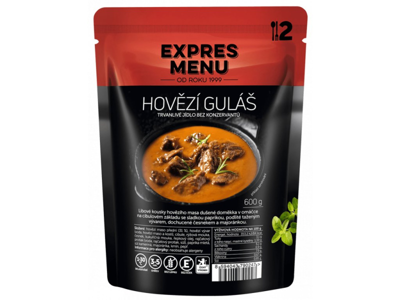 Hovězí guláš EXPRES MENU (2 porce)