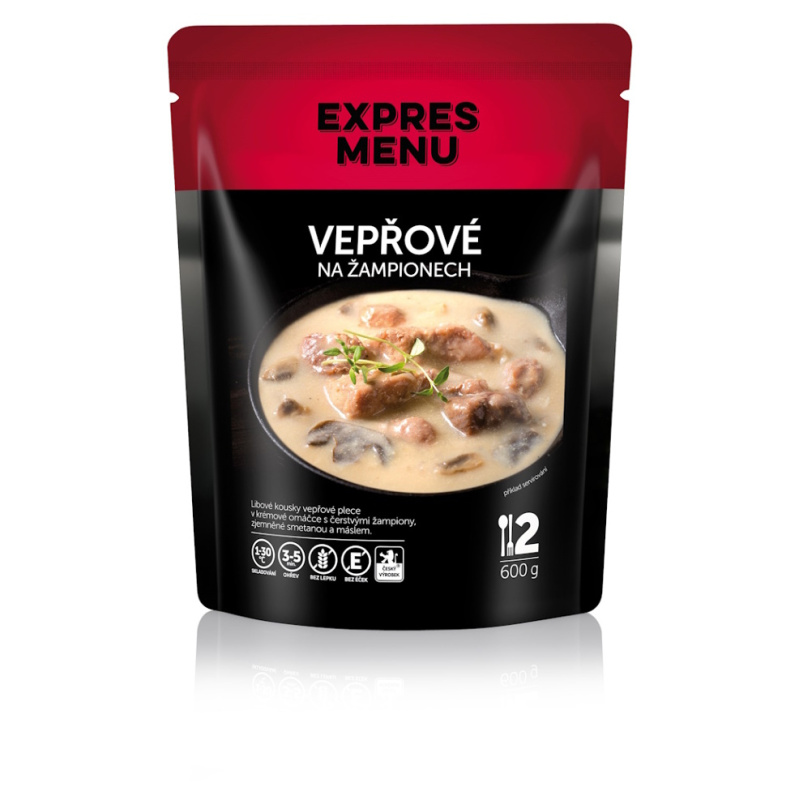Vepřové na žampionech EXPRES MENU (2 porce)