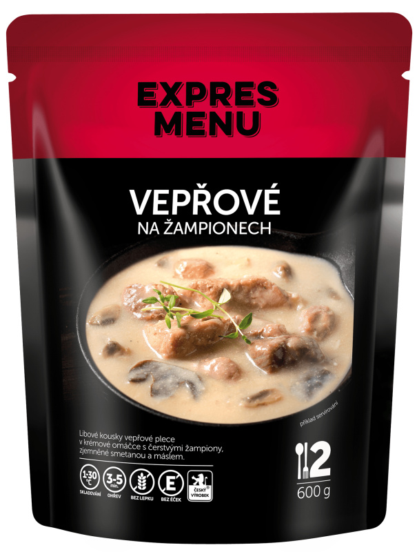 Vepřové na žampionech EXPRES MENU (2 porce)