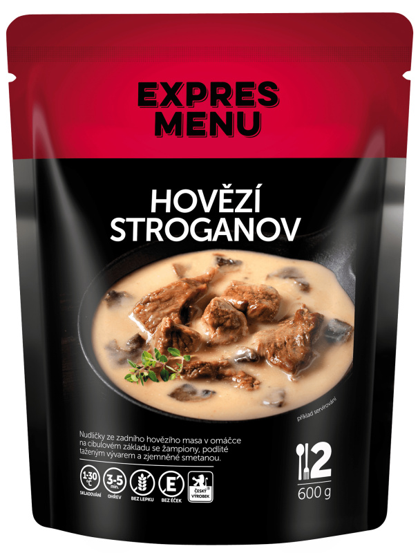 Hovězí Stroganov EXPRES MENU (2 porce)