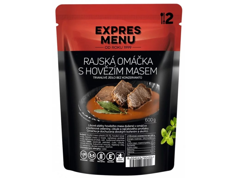 Expres menu Rajská omáčka s hovězím masem 600g