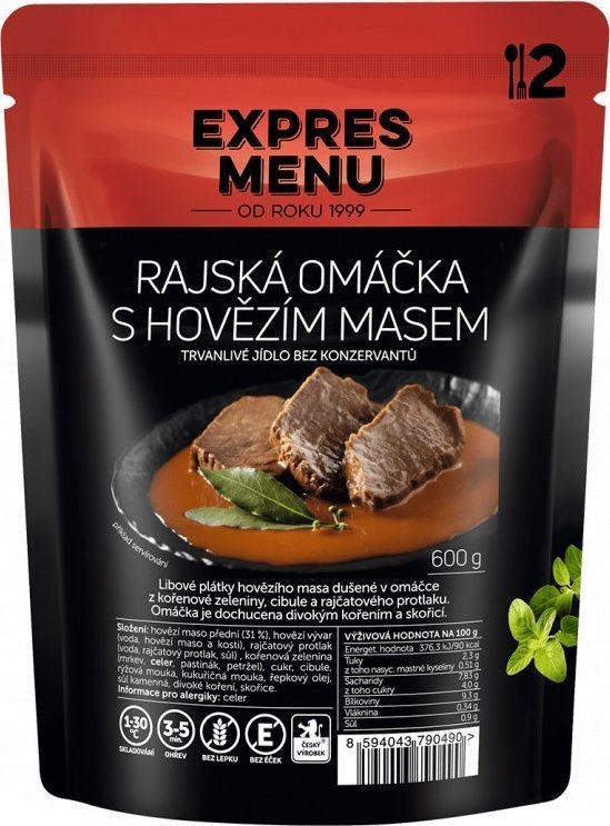 Expres menu Rajská omáčka s hovězím masem 600g
