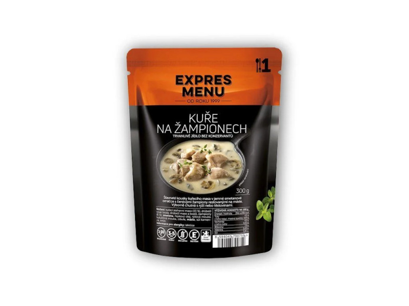 Kuře na žampionech EXPRES MENU (1 porce)