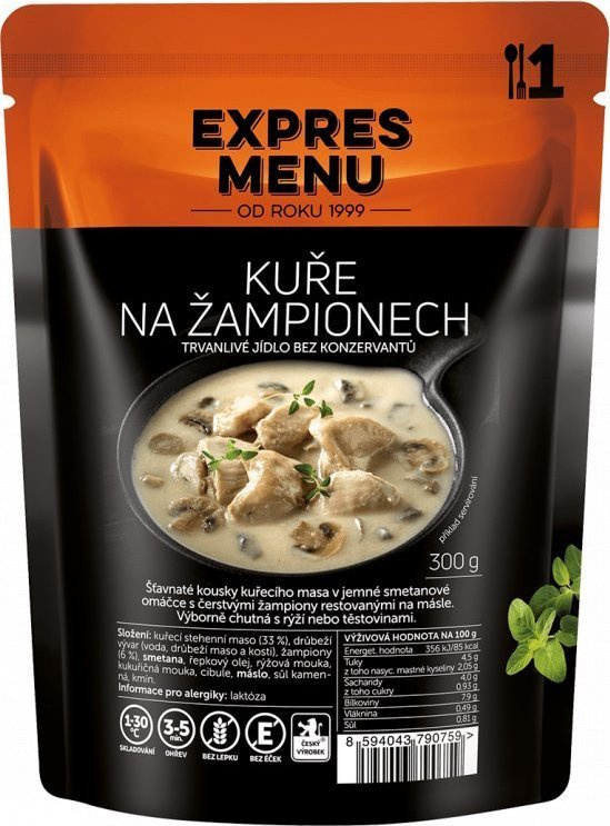 Kuře na žampionech EXPRES MENU (1 porce)