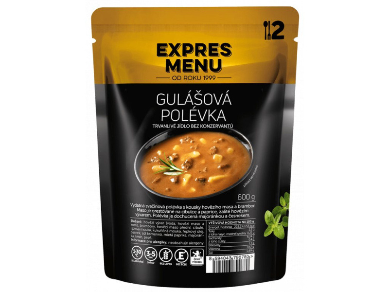 Gulášová polévka EXPRES MENU (2 porce)