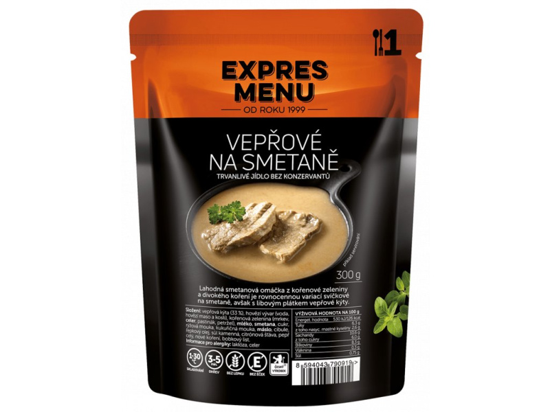 Vepřové na smetaně EXPRES MENU (1porce)