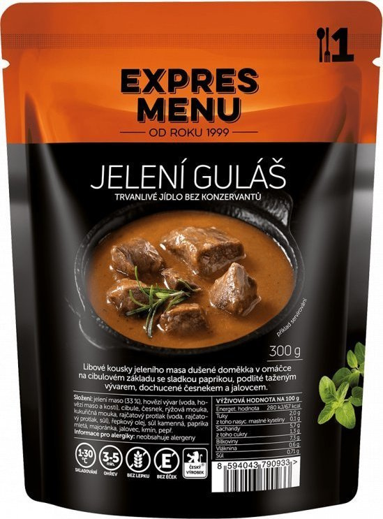 Jelení guláš EXPRES MENU (1 porce)