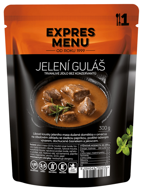 Jelení guláš EXPRES MENU (1 porce)