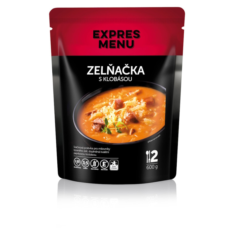 Zelná polévka s klobásou EXPRES MENU (2 porce)