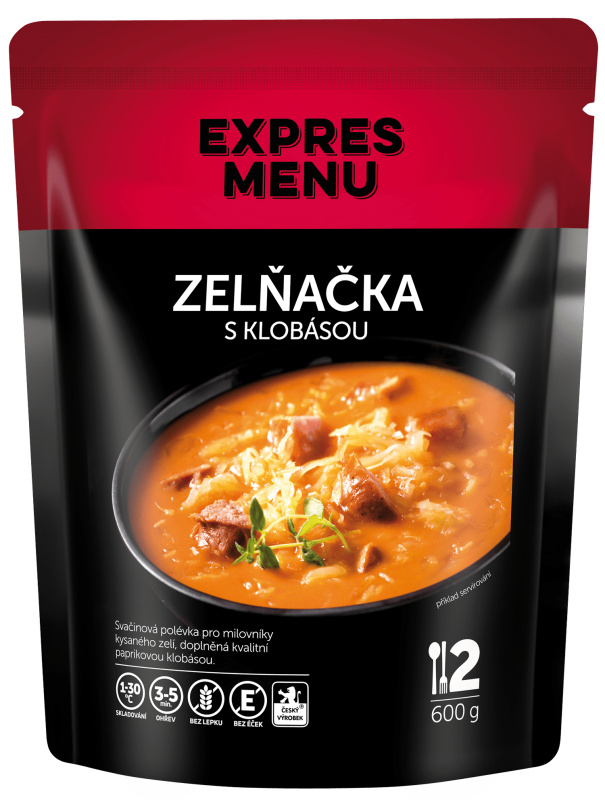 Zelná polévka s klobásou EXPRES MENU (2 porce)