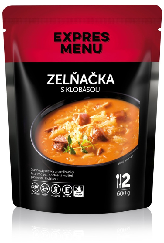 Zelná polévka s klobásou EXPRES MENU (2 porce)