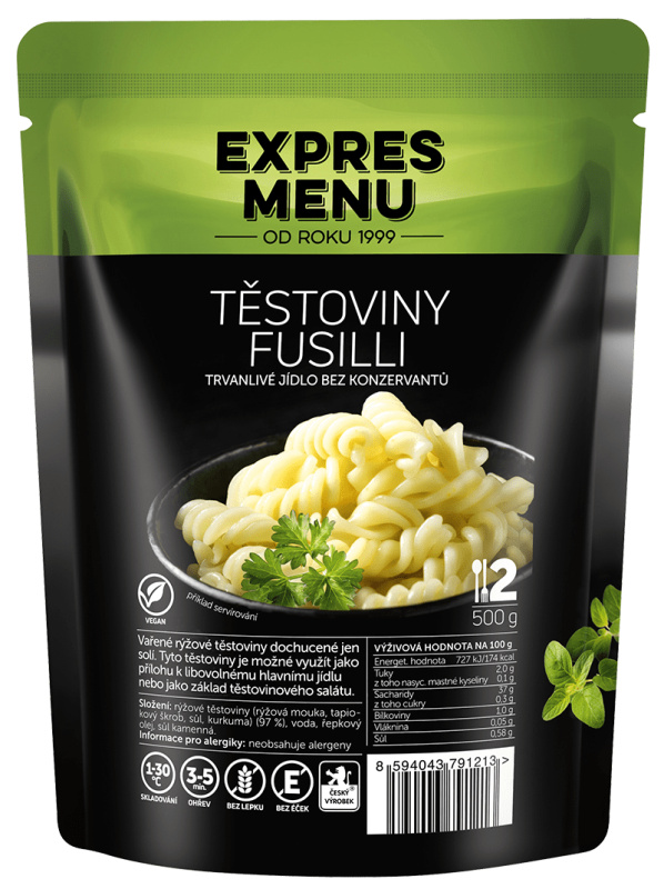 Těstoviny fusilli EXPRES MENU (2 porce)