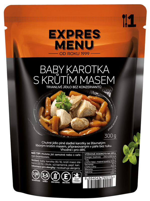 Baby karotka s krůtím masem EXPRES MENU (1 porce)