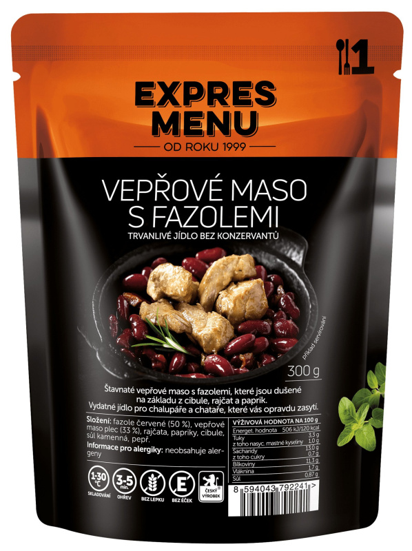 Vepřové maso s fazolemi EXPRES MENU (1 porce)