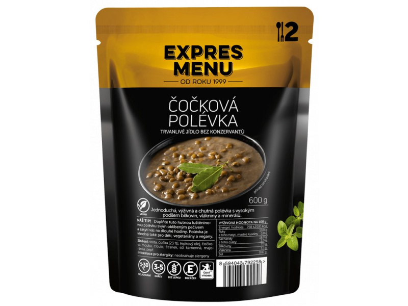Čočková polévka EXPRES MENU (2 porce)