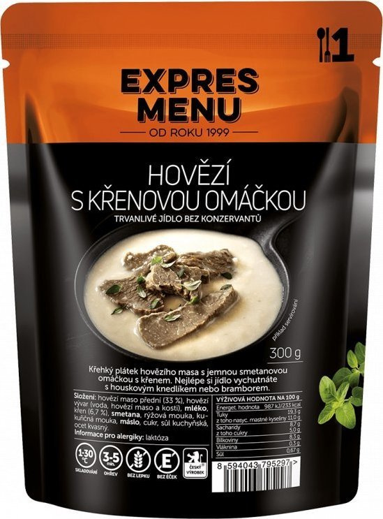 Expres menu Hovězí s křenovou omáčkou (1 porce) - 300g