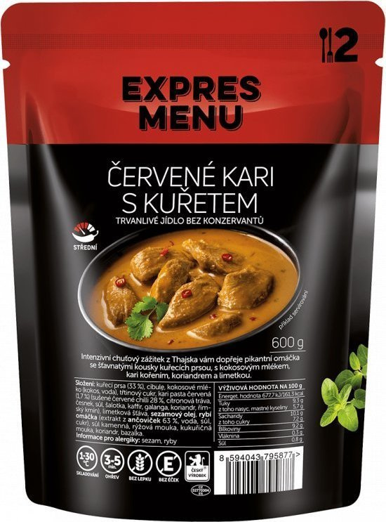Expres menu Červené kari s kuřetem EXPRESS MENU (2 porce)