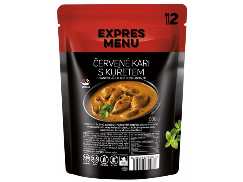 Expres menu Červené kari s kuřetem EXPRESS MENU (2 porce)