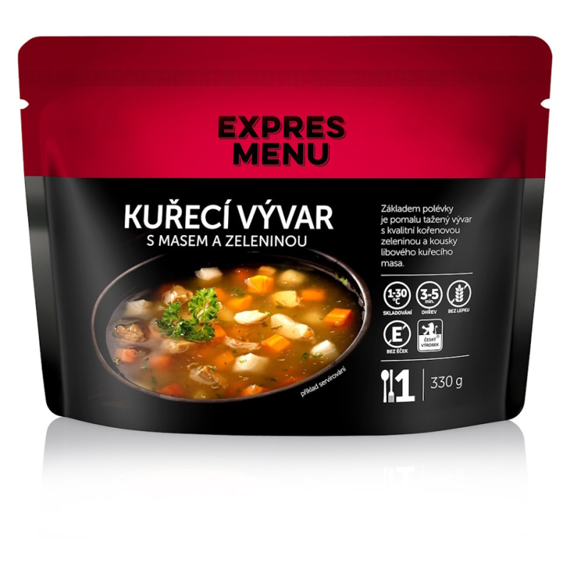 Kuřecí vývar s masem a zeleninou EXPRES MENU (1 porce)