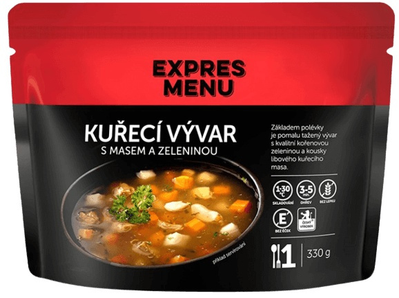 Kuřecí vývar s masem a zeleninou EXPRES MENU (1 porce)