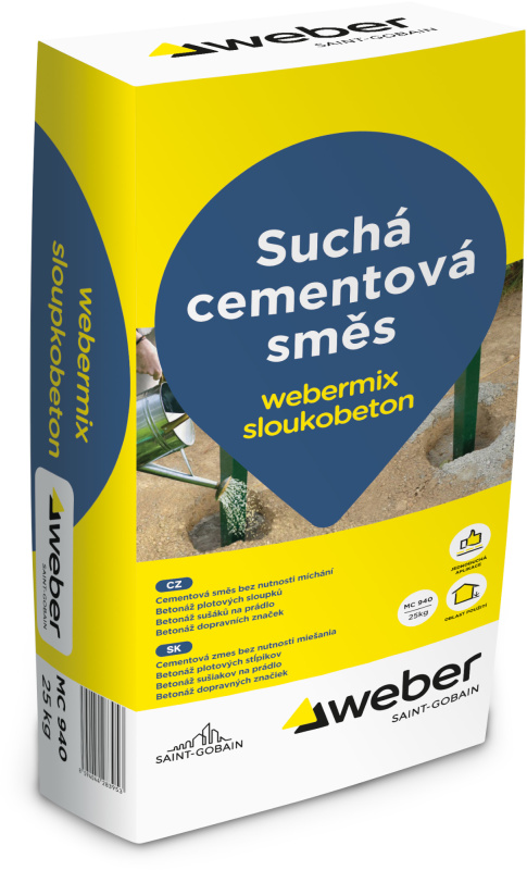 Směs suchá cementová webermix sloupkobeton 25 kg