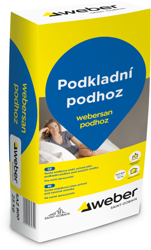 Postřik sanační cementový webersan podhoz 25 kg