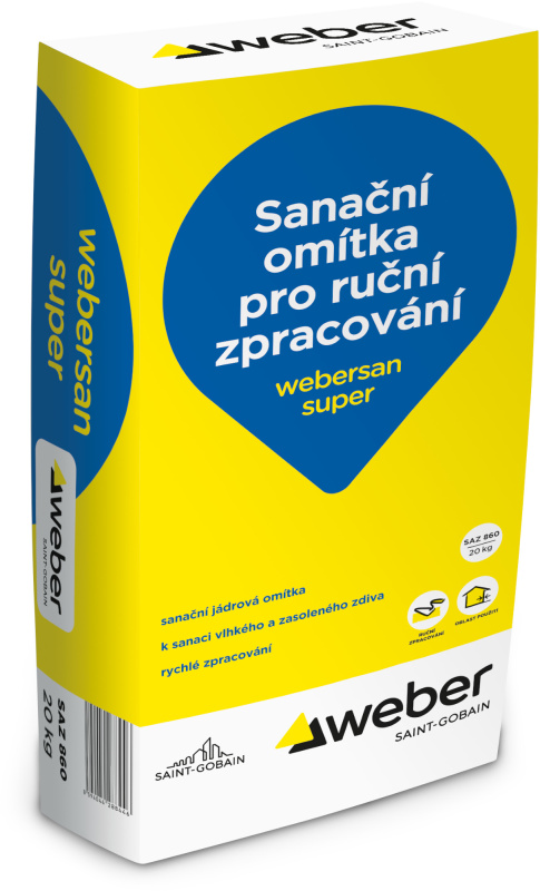 Omítka sanační jádrová webersan super 20 kg