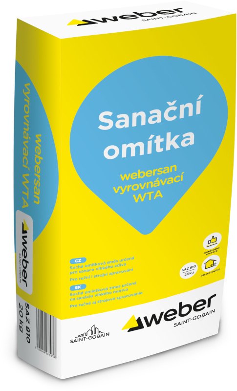 Omítka sanační vyrovnávací webersan WTA 20 kg