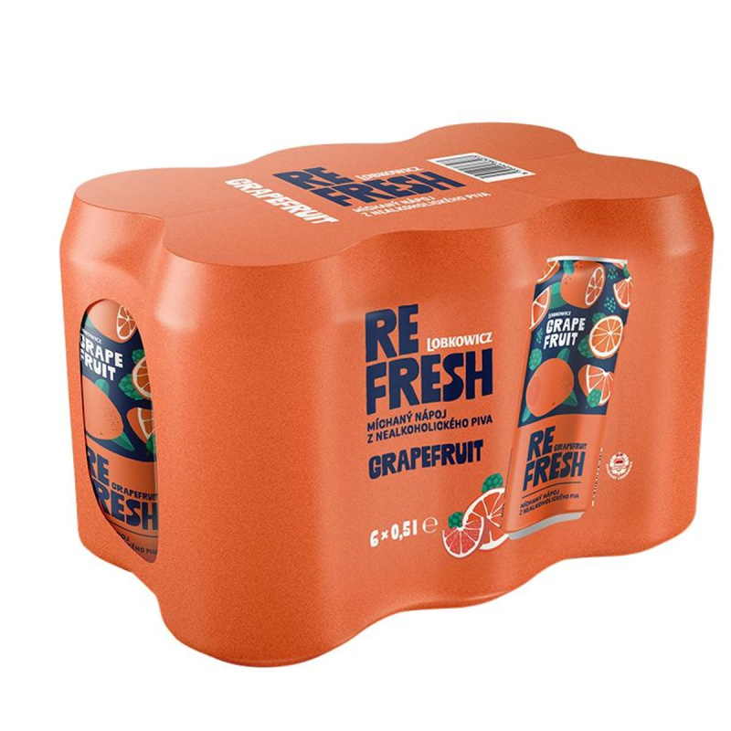 Lobkowicz Refresh Grapefruit míchaný nápoj z nealkoholického piva 6×0,5 l plech