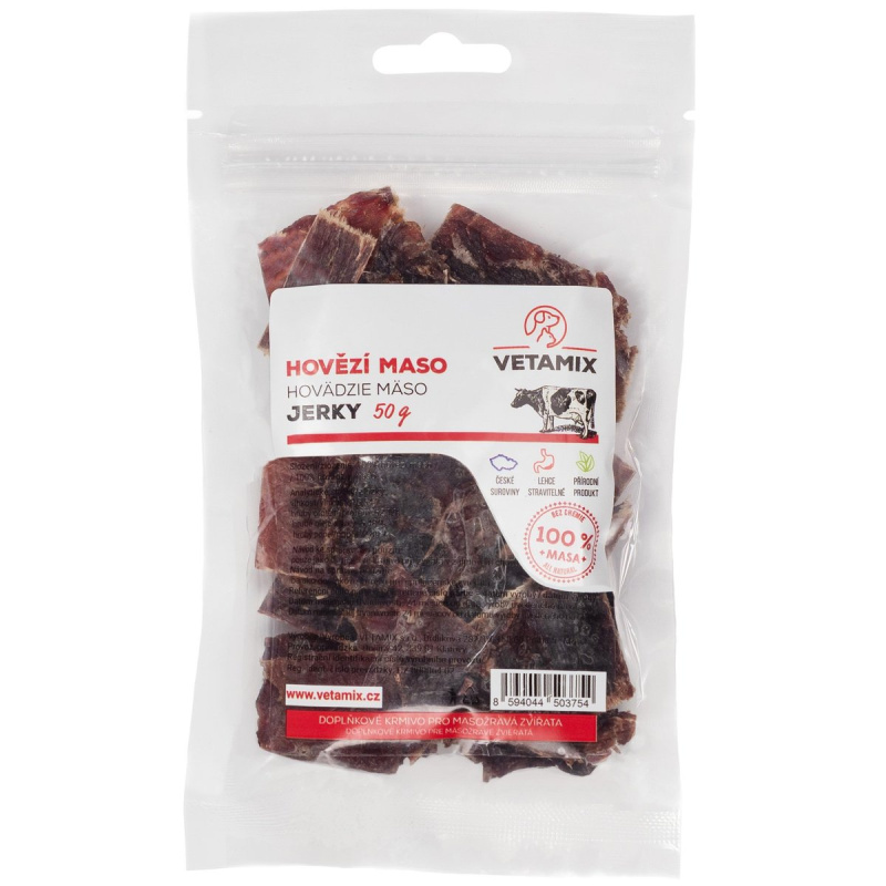 Vetamix Hovězí maso jerky pro psy