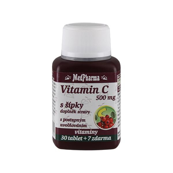 MedPharma Vitamin C 500 mg s šípky, prodloužený účinek - 37 tablet