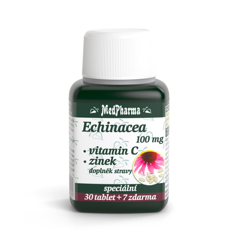 MedPharma Echinacea 100 mg + vitamin C + zinek, 37 tablet