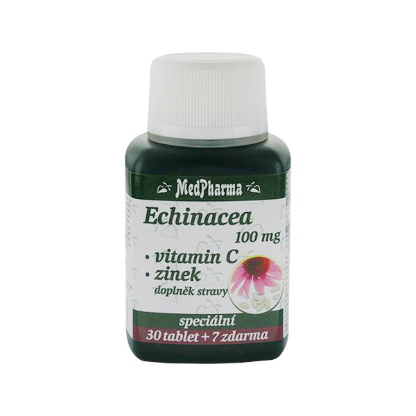MedPharma Echinacea 100 mg + vitamin C + zinek, 37 tablet