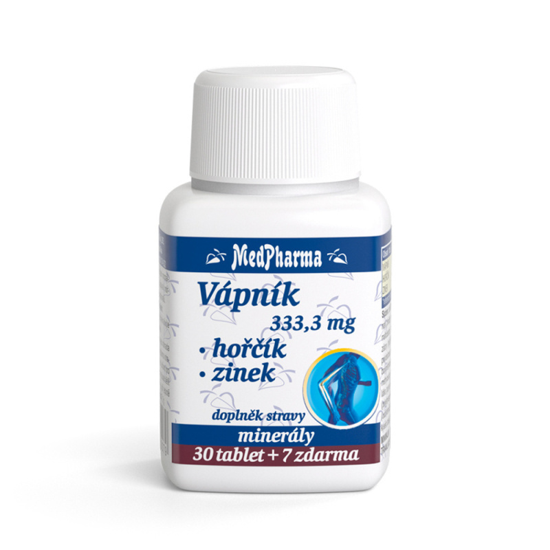 MedPharma Vápník 333,3 mg + hořčík + zinek - 37 tablet