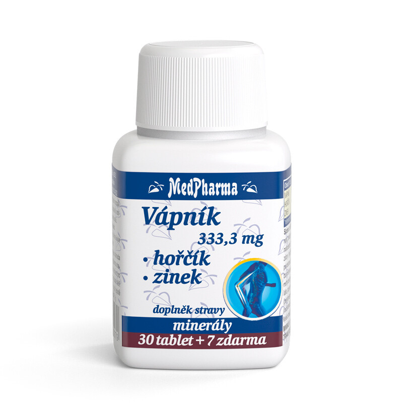 MedPharma Vápník 333,3 mg + hořčík + zinek - 37 tablet