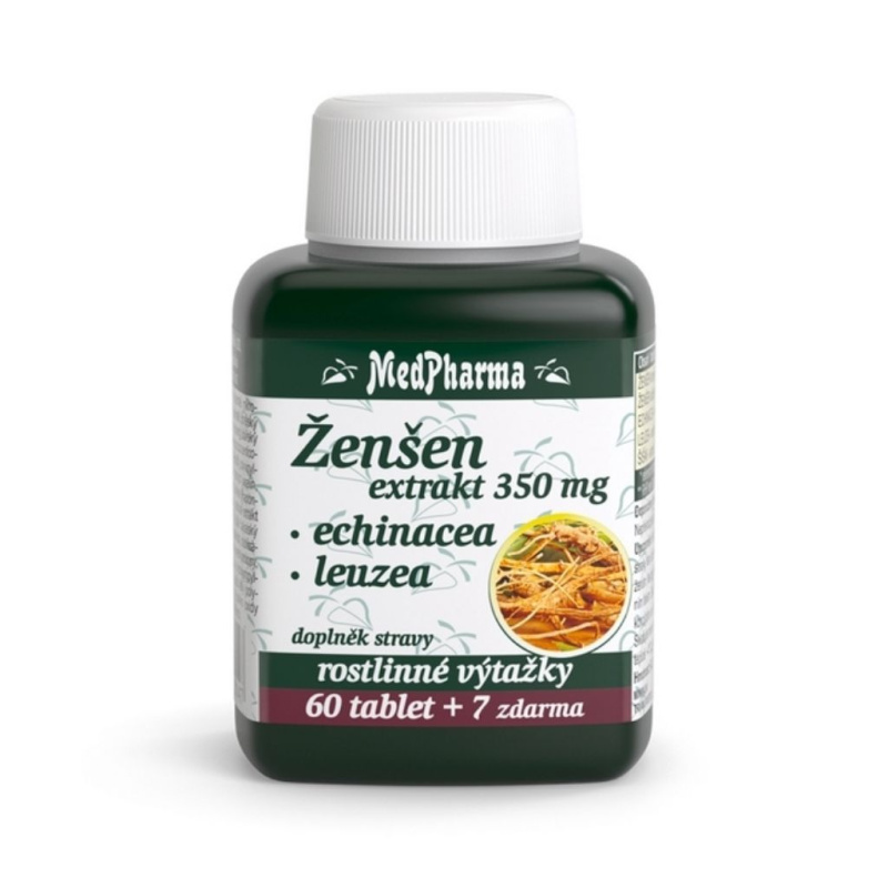 MedPharma Ženšen 350 mg + echinacea + leuzea 67 tablet