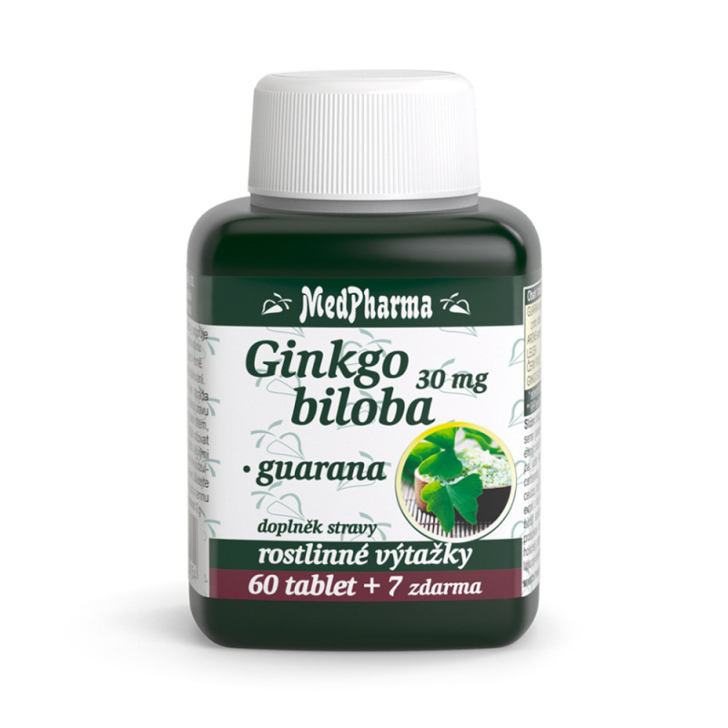 MedPharma Ginkgo biloba 30 mg + guarana, 67 tablet