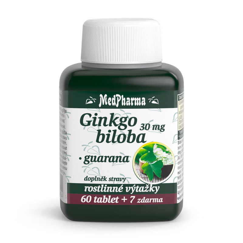 MedPharma Ginkgo biloba 30 mg + guarana, 67 tablet