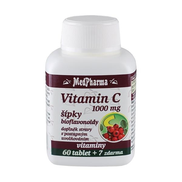 MedPharma Vitamin C 1000 mg s šípky, prodloužený účinek - 67 tablet