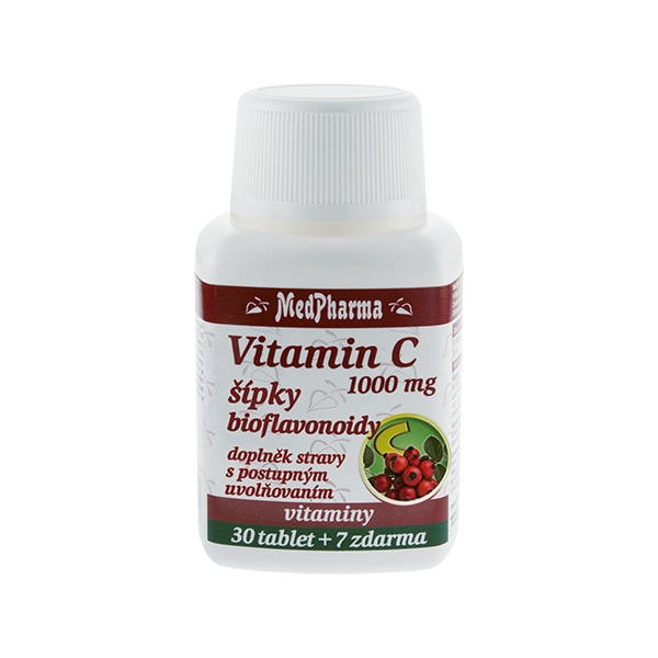 MedPharma Vitamin C 1000 mg s šípky, prodloužený účinek - 37 tablet