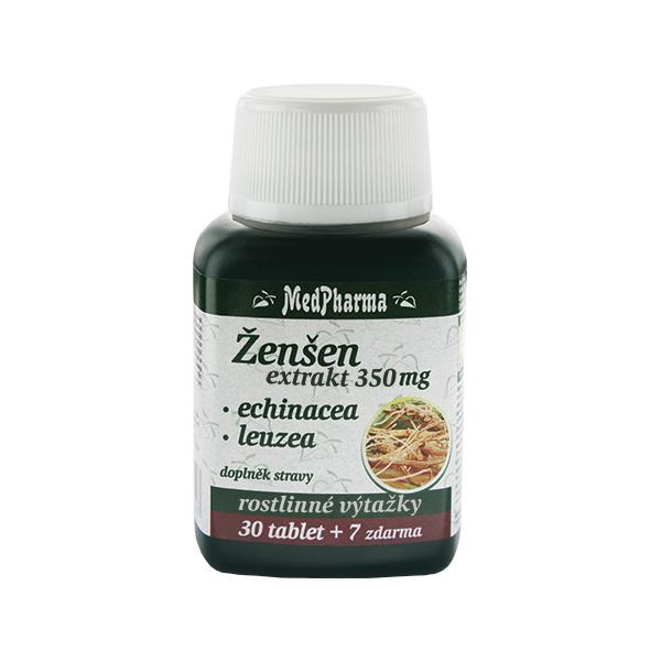 MedPharma Žen-šen 350 mg + echinacea + leuzea, 37 tablet