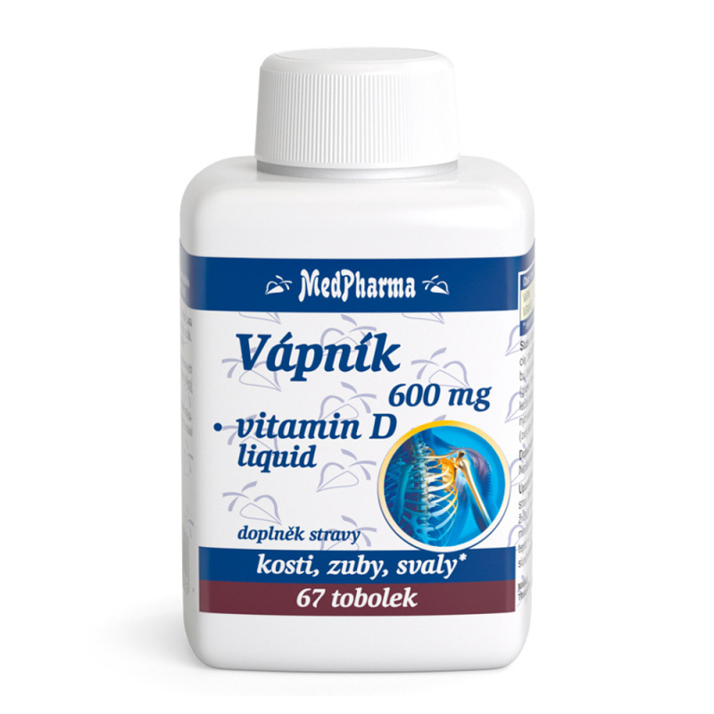 MedPharma Vápník 600 mg + Vitamín D 67 kapslí