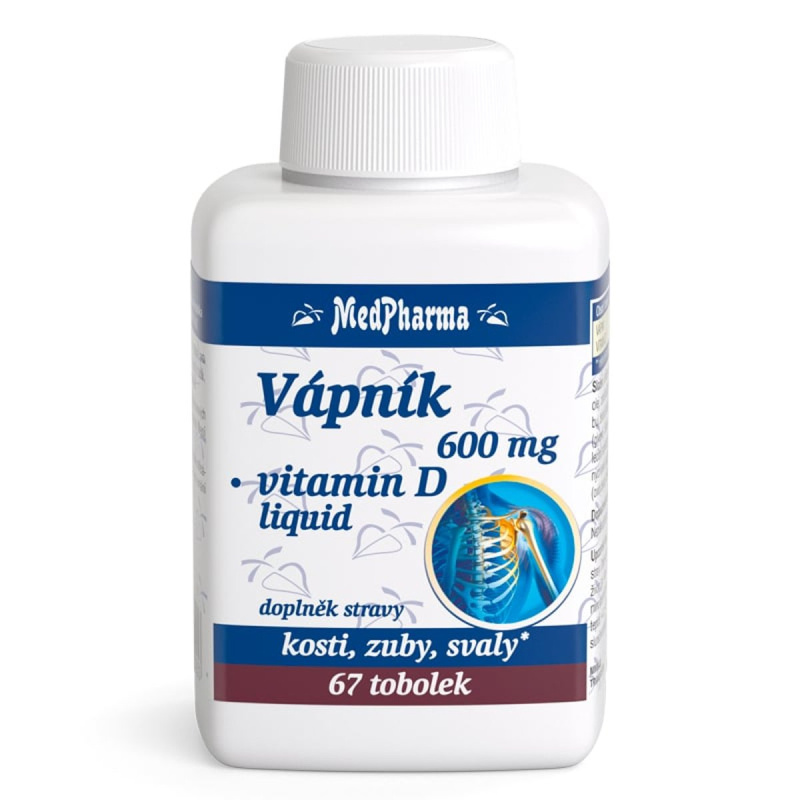 MedPharma Vápník 600 mg + Vitamín D 67 kapslí