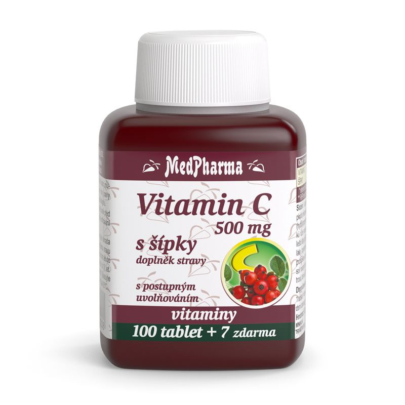 MedPharma Vitamín C 500 mg se šípky (prodloužený účinek) 107 tablet