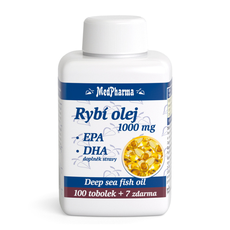 MedPharma Rybí olej 1000mg + EPA + DHA 107 tobolek