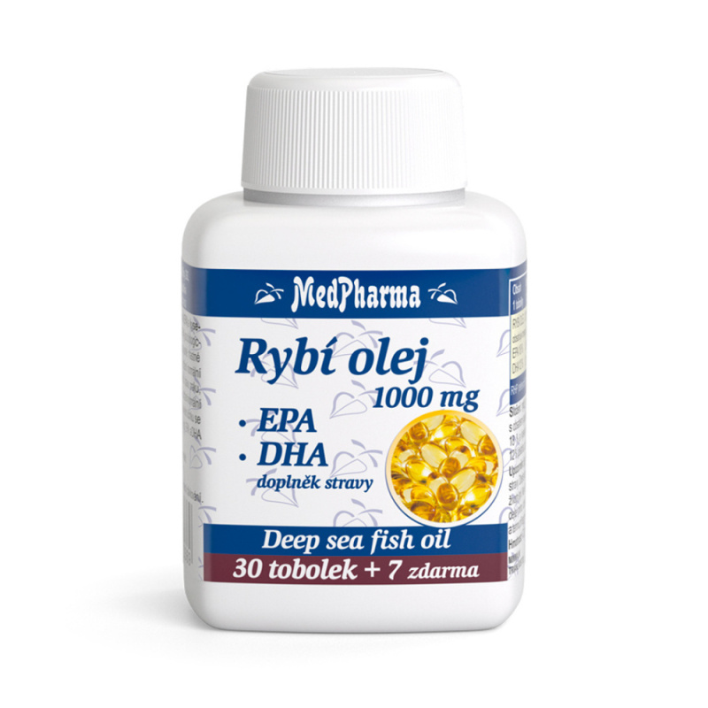 MedPharma Rybí olej 1000 mg - EPA + DHA mg, 37 tobolek